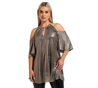 Yours London Curve Metallic Chain Detail Top - Women's - Plus Size Curve Gold