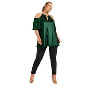 Yours London Curve Metallic Chain Detail Top - Women's - Plus Size Curve Green