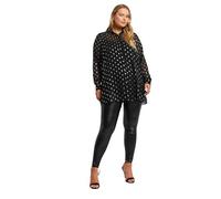 Yours London Curve Metallic Foil Crinkle Shirt - Women's - Plus Size Curve Black