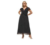 Yours London Curve Metallic Spot Twist Front Dress - Women's - Plus Size Curve