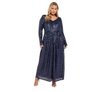 Yours London Curve Navy Sequin Maxi Dress - Women's - Plus Size Curve
