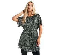 Yours London Curve Peplum Sequin Top - Women's - Plus Size Curve Green