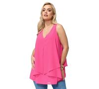 Yours Women's Layered Blouse in Fuchsia | Size: 30-32 Yours Fuchsia 30-32