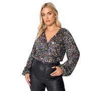 Yours London Curve Rainbow Sequin Wrap Bodysuit - Women's - Plus Size Curve