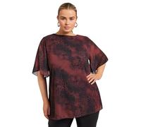 Yours London Curve Red Animal Print Flutter Sleeve Blouse - Women's - Plus Size Curve
