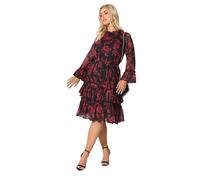 Yours London Curve & Red Rose Dobby Ruffle Mini Dress - Women's - Plus Size Curve