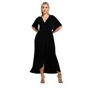 Yours London Curve Ruffle Hem Maxi Dress - Women's - Plus Size Curve Black