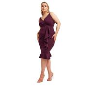 Yours London Curve Ruffle Wrap Dress - Women's - Plus Size Curve Purple