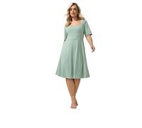 Yours London Curve Sage Green Panel Skater Dress - Women's - Plus Size Curve