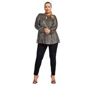 Yours London Curve Sequin Keyhole Top - Women's - Plus Size Curve Gold
