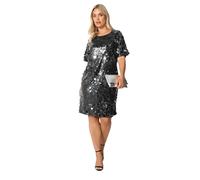Yours London Curve Sequin T-Shirt Dress - Women's - Plus Size Curve Black
