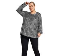 Yours London Curve Sequin V-Neck Top - Women's - Plus Size Curve Silver