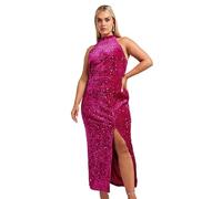 Yours London Curve Sequin Velvet Maxi Dress - Women's - Plus Size Curve Pink