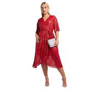 Yours London Curve Sequin Wrap Dress - Women's - Plus Size Curve Red
