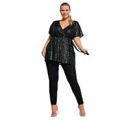 Yours London Curve Sequin Wrap Top - Women's - Plus Size Curve