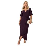 Yours London Curve Short Sleeve Ruffle Wrap Maxi Dress - Women's - Plus Size Curve Purple