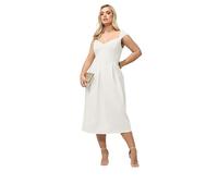 Yours Women's Sweetheart Midi Skater Dress in White | Size: 18 Yours White 18