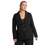 Yours London Curve Tailored Suit Blazer - Women's - Plus Size Curve Black