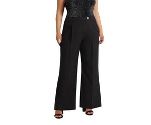 Yours London Curve Tailored Wide Leg Suit Trousers - Women's - Plus Size Curve Black