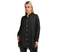 Yours London Curve Textured Longline Shirt - Women's - Plus Size Curve Black