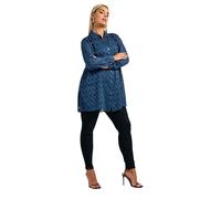 Yours London Curve Textured Longline Shirt - Women's - Plus Size Curve Blue