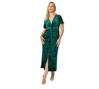 Yours London Curve Velvet Knot Maxi Dress - Women's - Plus Size Curve Green