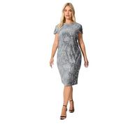 Velvet Sequin Shift Dress Yours Grey 24