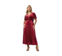 Yours Women's Midi Knot Dress in Wine | Size: 16