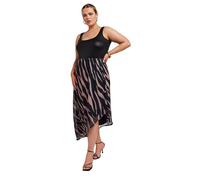 Yours London Curve Zebra Print Asymmetric Mesh Skirt - Women's - Plus Size Curve Black