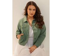 Yours Curve Green Denim Jacket - Women's - Plus Size Curve