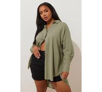 Yours Long Sleeve Linen Shirt In Light Khaki Light Khaki 20