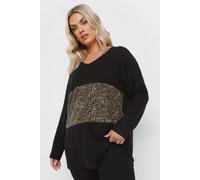 Yours Long Sleeve Printed Jumper In Black Black 20