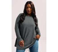 Yours Long Sleeve Ribbed T-Shirt In Grey Grey 20