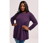 Yours Long Sleeve Ribbed T-Shirt In Purple Purple 18