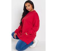 Long Sleeve Sweatshirt Dress Yours Red 22-24