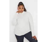 Yours Long Sleeve Turtle Neck Top In White White 20