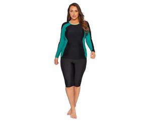 Yours Long Swim Shorts - Women's - Plus Size Curve Black