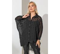 Yours London Curve Longline Batwing Sleeve Shirt - Women's - Plus Size Curve Black
