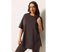 Yours Curve Brown Longline T-Shirt - Women's - Plus Size Curve