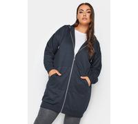 Yours Curve Blue Longline Zip Hoodie - Women's - Plus Size Curve