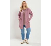 Yours Women's Longline Zip Hoodie in Pink | Size: 20