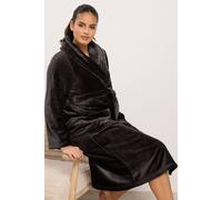 Yours Women's Luxe Dressing Gown in Chocolate | Size: 26-28 Yours Chocolate 26-28