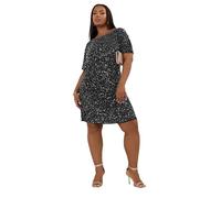 Yours Luxe: Ultimate Embellishment - Luxe Curve Sequin Hand Embellished Cold Shoulder Cape Dress - Women's Black
