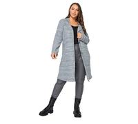 Yours Luxury Curve Blue Marl Button Front Midi Jacket - Women's - Plus Size Curve