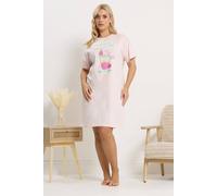 Yours Matcha Sleep Tee Nightdress In Light Pink Light Pink