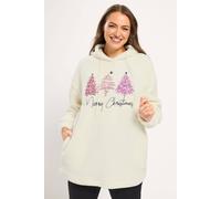 Yours 'merry Christmas' Borg Novelty Hoodie In White White 22-24