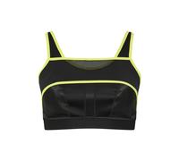 Yours Women's Mesh Contrast Trim Non Padded Sports Bra in Black | Size: 40C/D