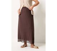 Yours Curve Brown Mesh Skirt - Women's - Plus Size Curve