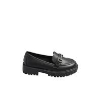 Metal Trim Detail Loafers Yours Black 6EEE