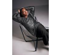 Yours Metallic Knitted Jumper In Metallic Silver Metallic Silver 26-28